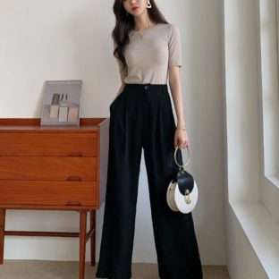 送料無斁E韓国 パンチEワイドパンチEハイウエスチE1