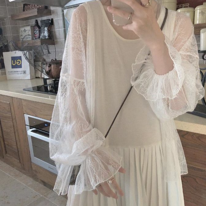 レディースのシフォンカーディガン