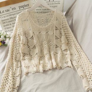 送料無料 韓国 トップス 夏 サマーセーター 長袖