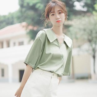 送料無斁E韓国 トップス シャチE夁E半袁E1