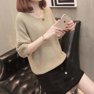 送料無料 韓国 トップス 春 夏 秋 半袖 Tシャツ ラグランスリーブ ラウンドネック