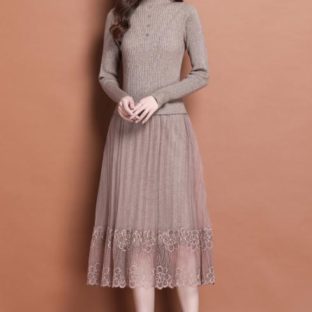 送料無料 韓国 ワンピース 長袖 秋 セーター ドレス