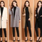 秋・冬用のコートを着た女性