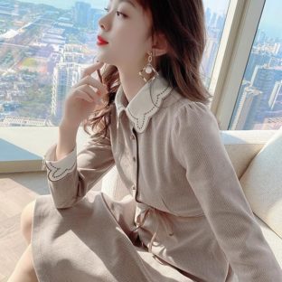 送料無料 韓国 ワンピース 秋 冬 スリム