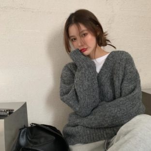 送料無料 韓国 トップス 秋 冬 ニット ネック オーバーサイズ