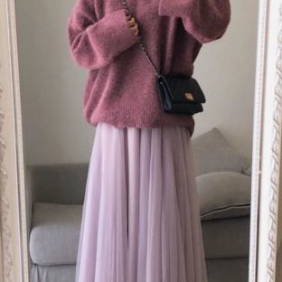 送料無料 韓国 ツーピース セーター スカート 秋 冬