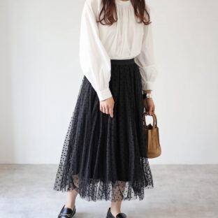 【スカート】ドットボリュームチュールスカート No.0007
