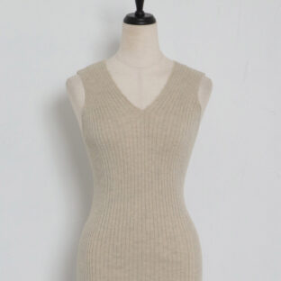 【トップス】フリンジカット ノースリーブ ニット No.0010